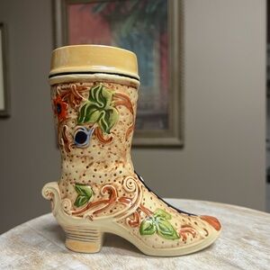 Gerz Hand Painted Ceramic Boot Stein Mug